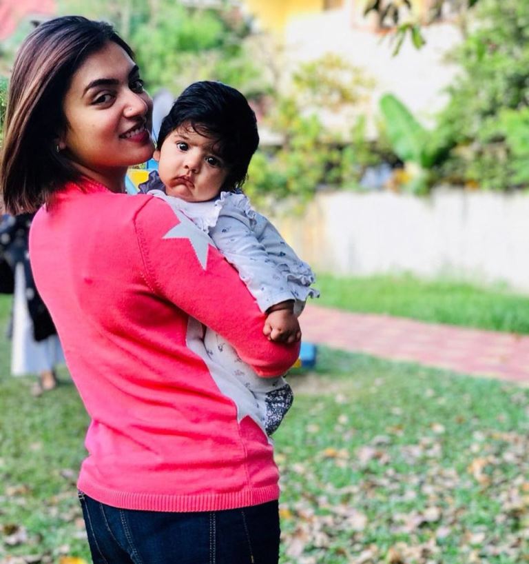 Nazriya Nazim WIth Cute Baby