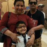Abha Parmar with husband and grandson