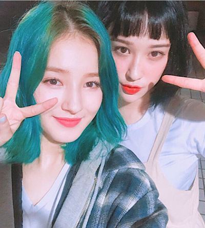 Nancy with her sister