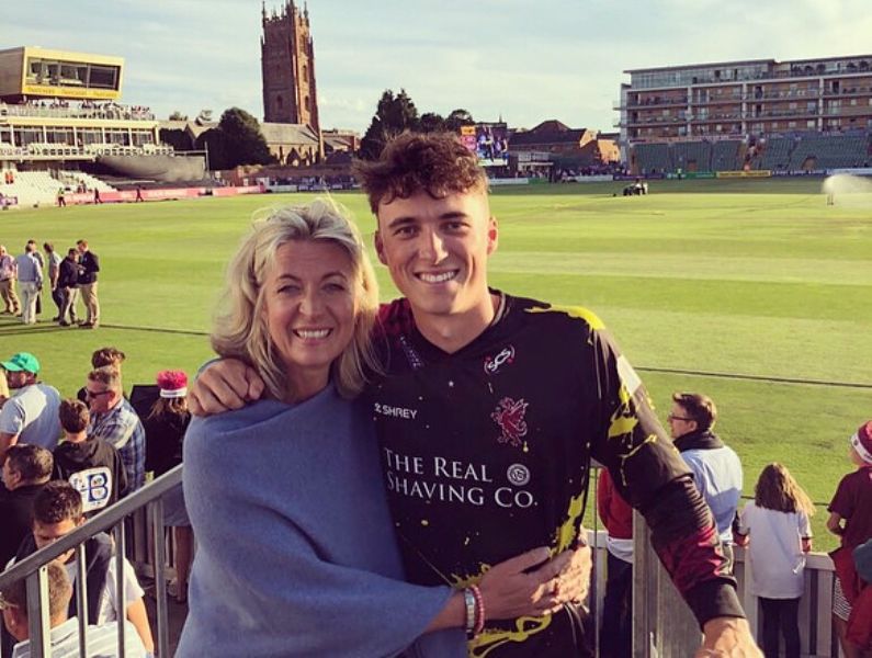 Tom Banton with his mother, Jayne Banton